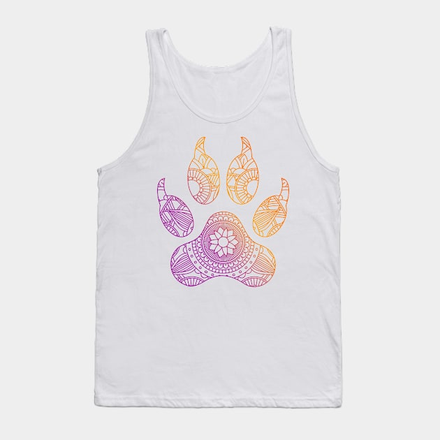 Dog Paw Print Mandala Tank Top by DragonTees